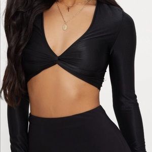 Slinky long sleeve crop top